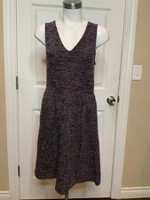 Madewell Maroon White Knit Tweed Fit & Flare Dress, Size L