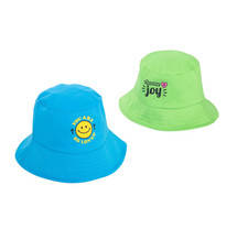 NEW Kids Religious Bucket Hats Set of 2 smiley face you are so loved, choose joy