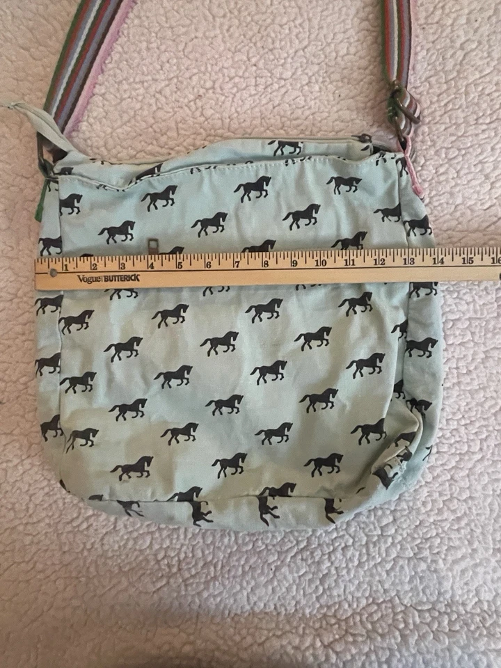Bolso de hombro ecuestre Miss Lulu verde aguamarina caballos Foto 3 de 4