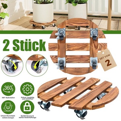 2X Pflanzenroller Transportroller beweglich Blumenroller Untersetzer Outdoor
