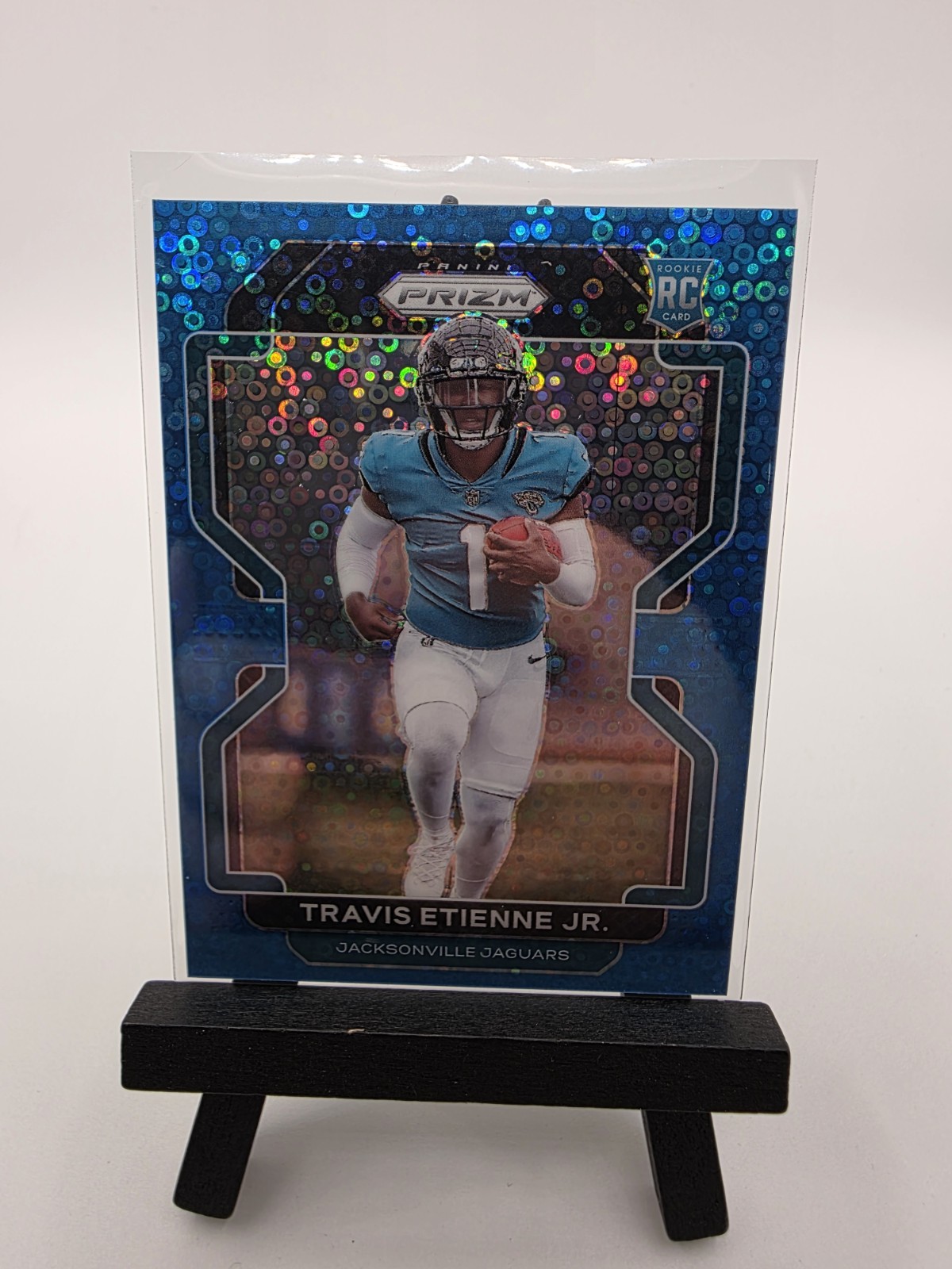 2021 Panini Prizm - Rookie Travis Etienne #344 No Huddle Blue Prizm 79/79 (RC)