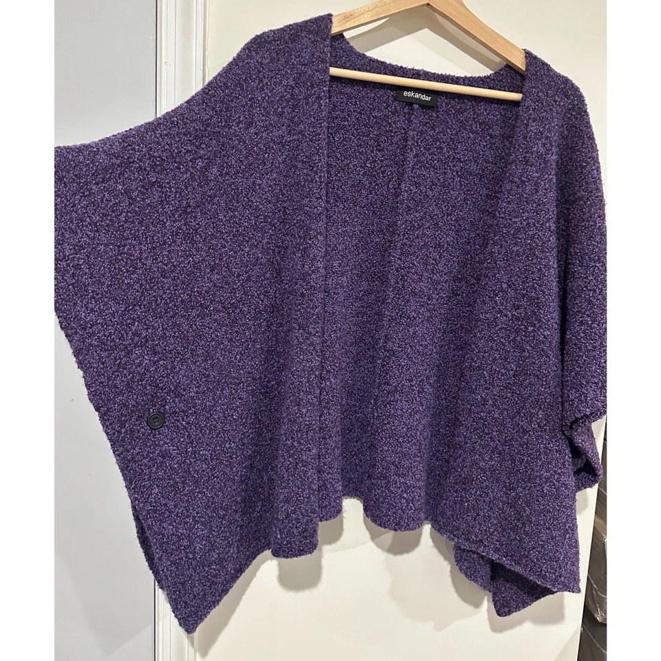 Cárdigan Eskandar frente abierto kimono púrpura talla única Foto 2 de 4