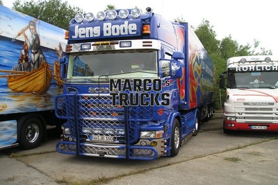 LKW Foto Scania T-series Kofferauflieger Deutschland blau Jens Bode #b2sx