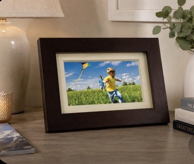 GiiNii 7'' Digital Picture Frame GH-713P USB SD Card Wood Frame Tested Works MINT