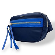 Tory Burch Nylon Leather Waist Bag Crossbody Navy Blue Authentic Unused