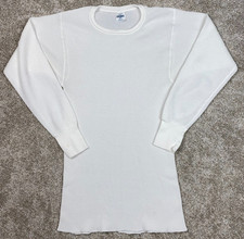 THERMAL VTG 80s-90s JE MORGAN USA MADE WAFFLE LONG JOHNS NATURAL COTTON SHIRT XL