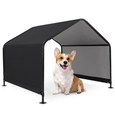 Outdoor Dog Shade Shelter for Small Medium Large Breeds Pet House w/ Metal Frame