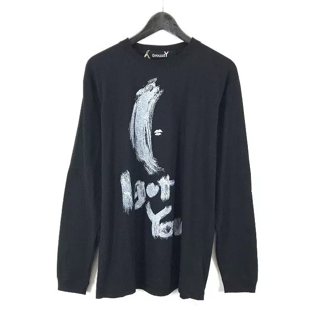 Yohji Yamamoto Ground Y graphic drawing long-sleeve T-Shirt black NWTs  (001-043)