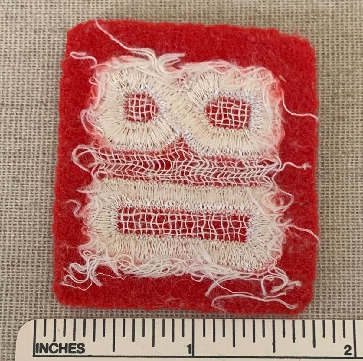 Vintage TROOP 80 Boy Scout Red & White Felt Unit Number # PATCH