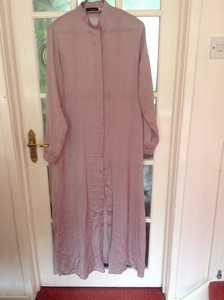 pink maxi shirt dress