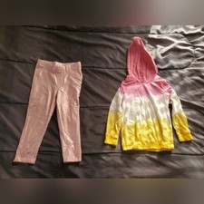 girl 4t pink jeggings with shimmer and long sleeve with hood