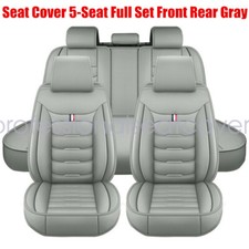 For Honda Car Seat Cover 5-seat Full Set Leather Front Rear Protector Gray