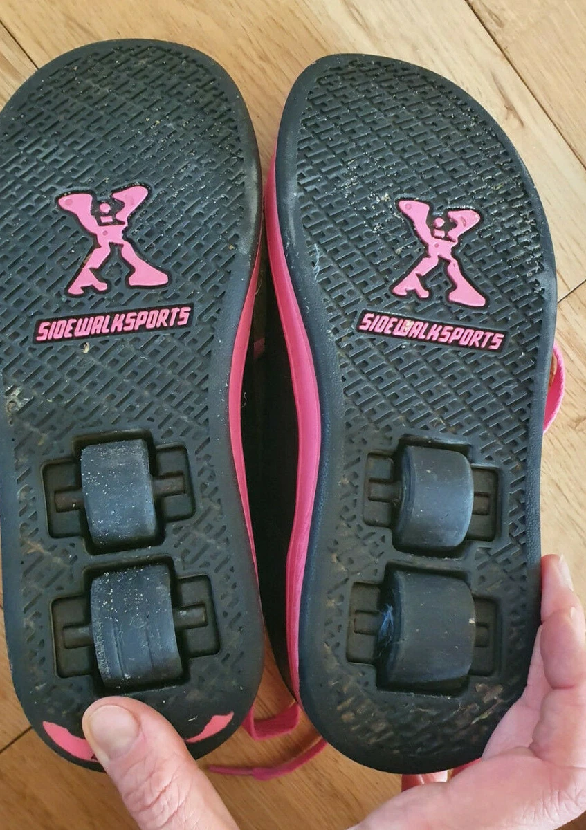 sidewalk roller shoes skaters Sports Shoes with wheels lace up pink girls UK 3