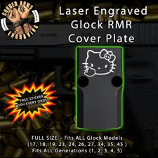 FU Hello Kitty - Laser Engraved RMR Cover Plate for Glock 19 17 23