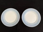 2 Vintage Depression Glass MacBeth Evans White Monax Petalware Salad Plates 8”