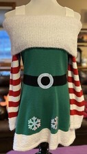 Holiday Time Christmas Sweater Elf Dress Women’s Size Small 4-6 NWOT