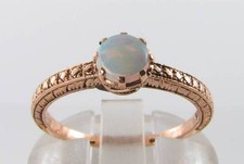 9k 9CT Rose GOLD AU OPAL SOLITAIRE SINGLE ART DECO INS RING FREE RESIZE