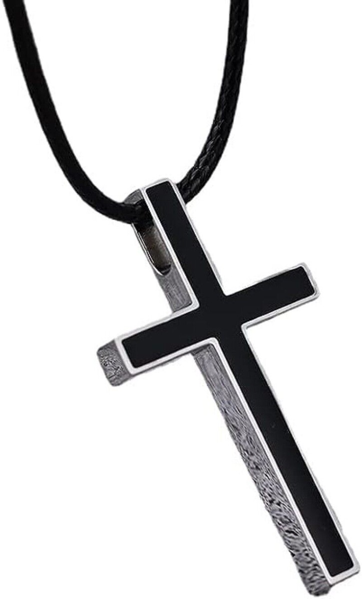 Stainless Steel Layered Cross Necklace - Rope & Box Chain Set For Men & Women, 16-26 Inch - View #6