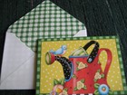 2 UNUSED small vintage greeting cards Mary Engelbreit BLANK Watering Can Flowers — photo 3