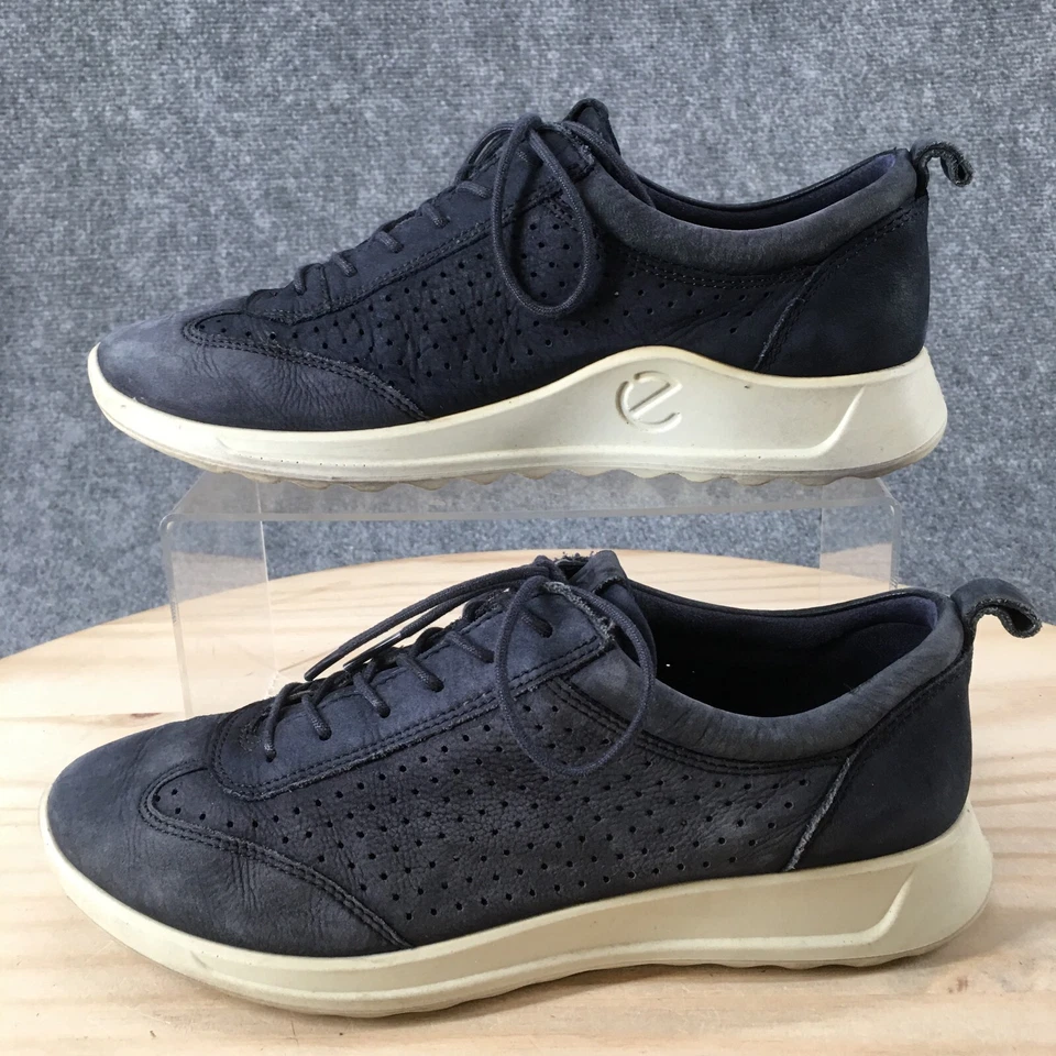 Ecco Zapatos Mujer 38 Flexure Zapatillas Corredor Perforadas Azul Con Cordones Parte Superior Baja Foto 2 de 4