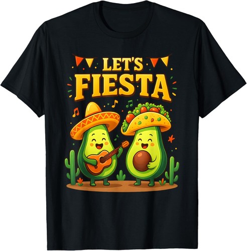 Let's Fiesta Mexican Cinco De Mayo Avocado Tacos Dancing T-Shirt Hoodie
