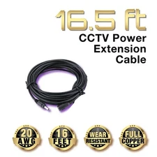 16.5ft DC Power Extension Cable Cord 5.5mmx2.1mm for CCTV Security Camera DVR