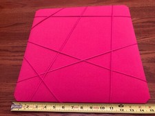 Picture Bulletin Board, Hot Pink Linen Fabric Photo Display Board (15in x 15 in)