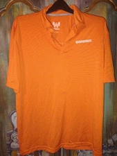 Whataburger Employee Work Uniform Shirt Mens LARGE Orange Striped Official READ