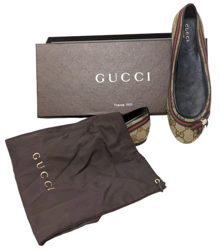 Gucci Red/Green-Ballet Flat Shoes-Box-Shoe Bag