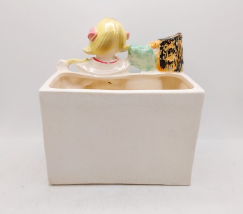 Vtg Little Miss Muffet Planter Curds & Whey HF Co Artistically Hand Painted RARE - Picture 9 of 20