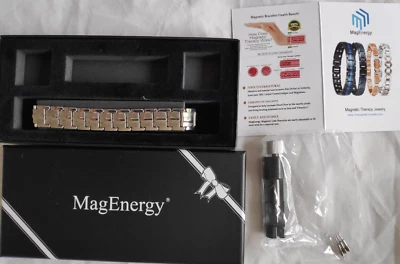 MAGENERGY RRP£25 Magnetic Bracelet 4in1 Bio Energy Strong Gauss Magnets Arthritis Gift Box