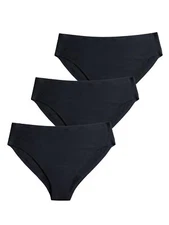 DivaCup DIVA Reusable Period Quick Dry Menstrual Underwear Black, 3 Pack