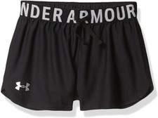 Under Armour 263375 Kids Girl's Play Up Solid Shorts Black Size XS
