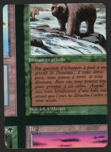***French Grizzly Bears Gutter Cut Miscut*** MTG Revised Magic Kid Icarus