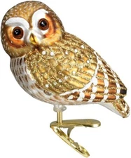 Pygmy Owl Clip On Blown Glass Ornament by Old World Christmas
