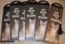 Lot of 6 Not Meow. I'm Reading. Beaded Cat Bookmark $2.95 ea retail