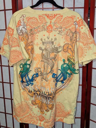 Raw Blue T Shirt Mens XL Yellow Graphic Tee Eternal Insatiable Desires - Picture 3 of 3