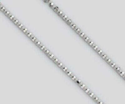 Diamantschliff Perlenkette - 2,2 mm (Halskette, Armband, Fußkettchen) - Sterlingsilber [YB]