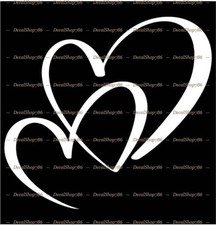 Love Hearts Shape - Car/SUV/Truck Vinyl Die-Cut Peel N' Stick Decals