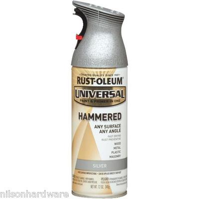 6)-Silver RustOleum Universal All-Surface Hammered Gloss Spray