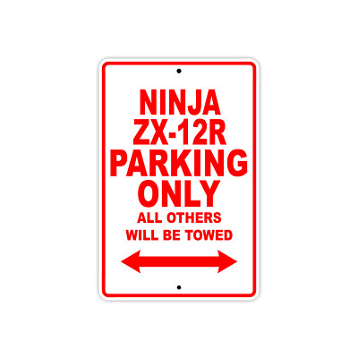 Ninja ZX-12R Parking Only Towed Motorcycle Bike Art Novelty Aluminum ...