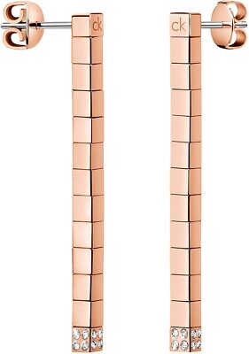 Calvin Klein Tune Rose Gold Stainless Steel Earrings Ladies Jewellery KJ9MPE1401