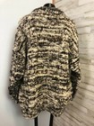 Hand-Knit Wool Blend Marbled Pullover Sweater In Brown & Cream Handmade