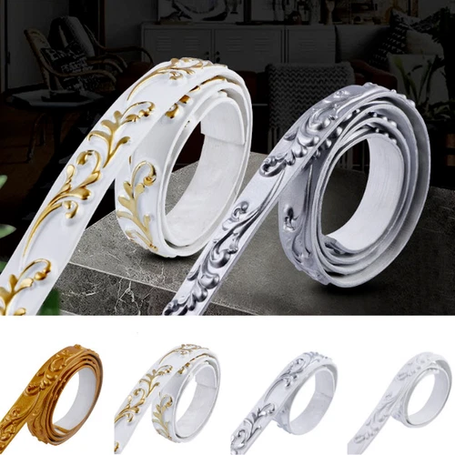 Frame Mold Wall Border Skirting Waist Line 3D Ceiling Edge Self-adhesive - Picture 1 of 20
