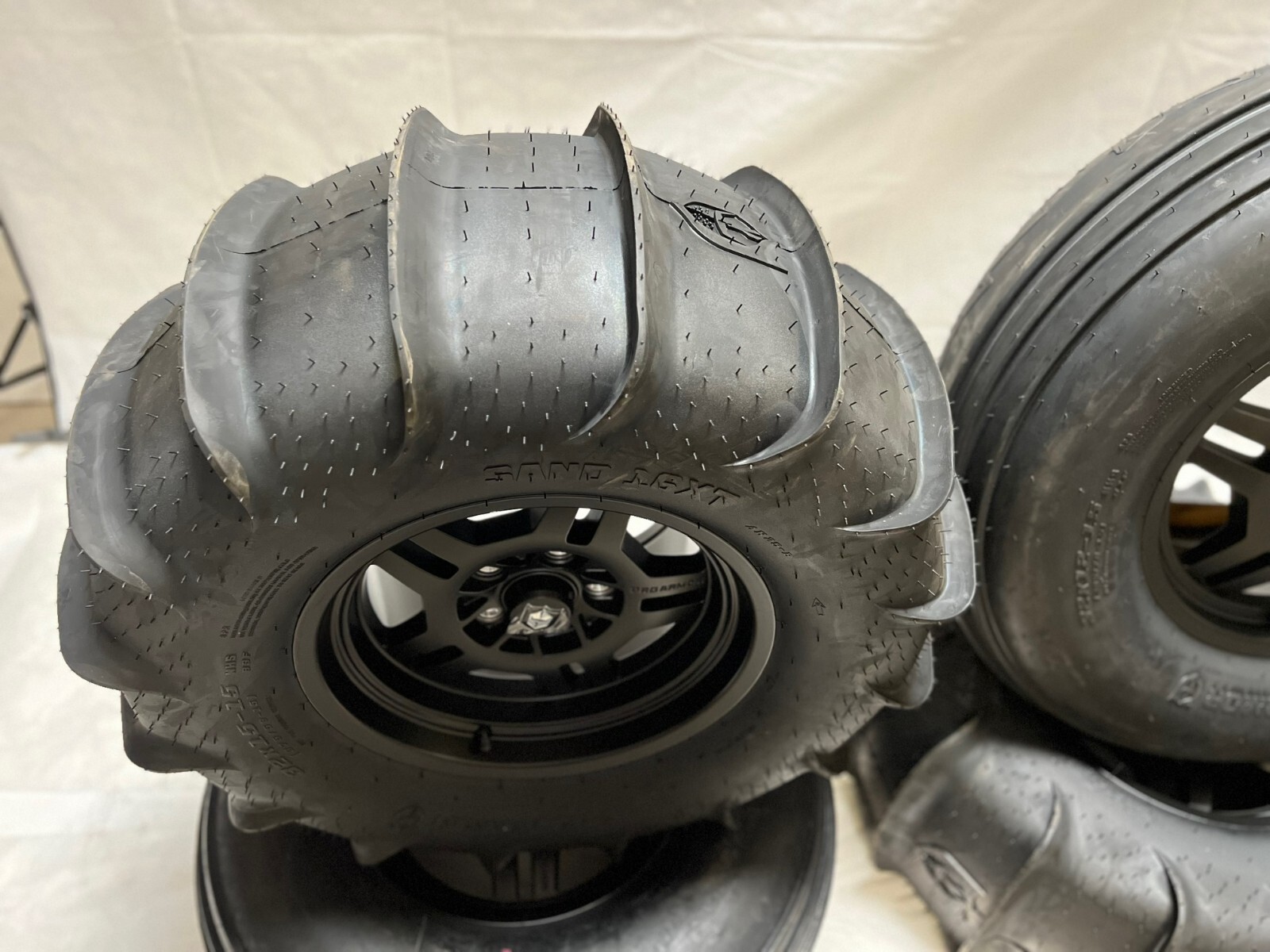 Pro Armor Rims 15" Black 32" Sand Dune Paddle Tires Polaris RZR XP Pro