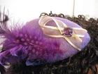 Lady’s Fascinator Hat With 925 Silver & Real Gemstone By W C Hyde Hand Made  #57