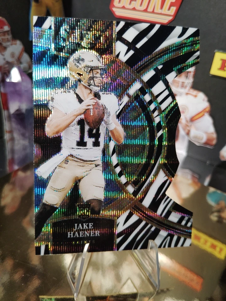 2023 Panini Select #186 Jake Haener WAVE ZEBRA Prizms Die Cuts - Image 2 of 4