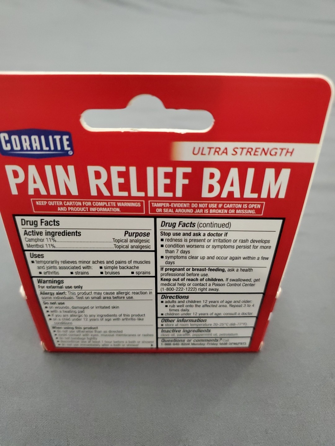 Coralite Ultra Strength Pain Relief Balm 0.63 oz New In Box