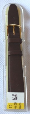 HIRSCH 1260 0210 Brown LEATHER WATCH STRAP 16mm Open End - New