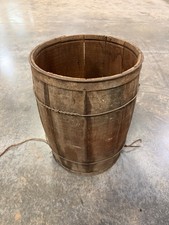 VTG Wood Nail Keg Barrel Primitive Patina Farmhouse Rustic MADE in USA 27” x 13”